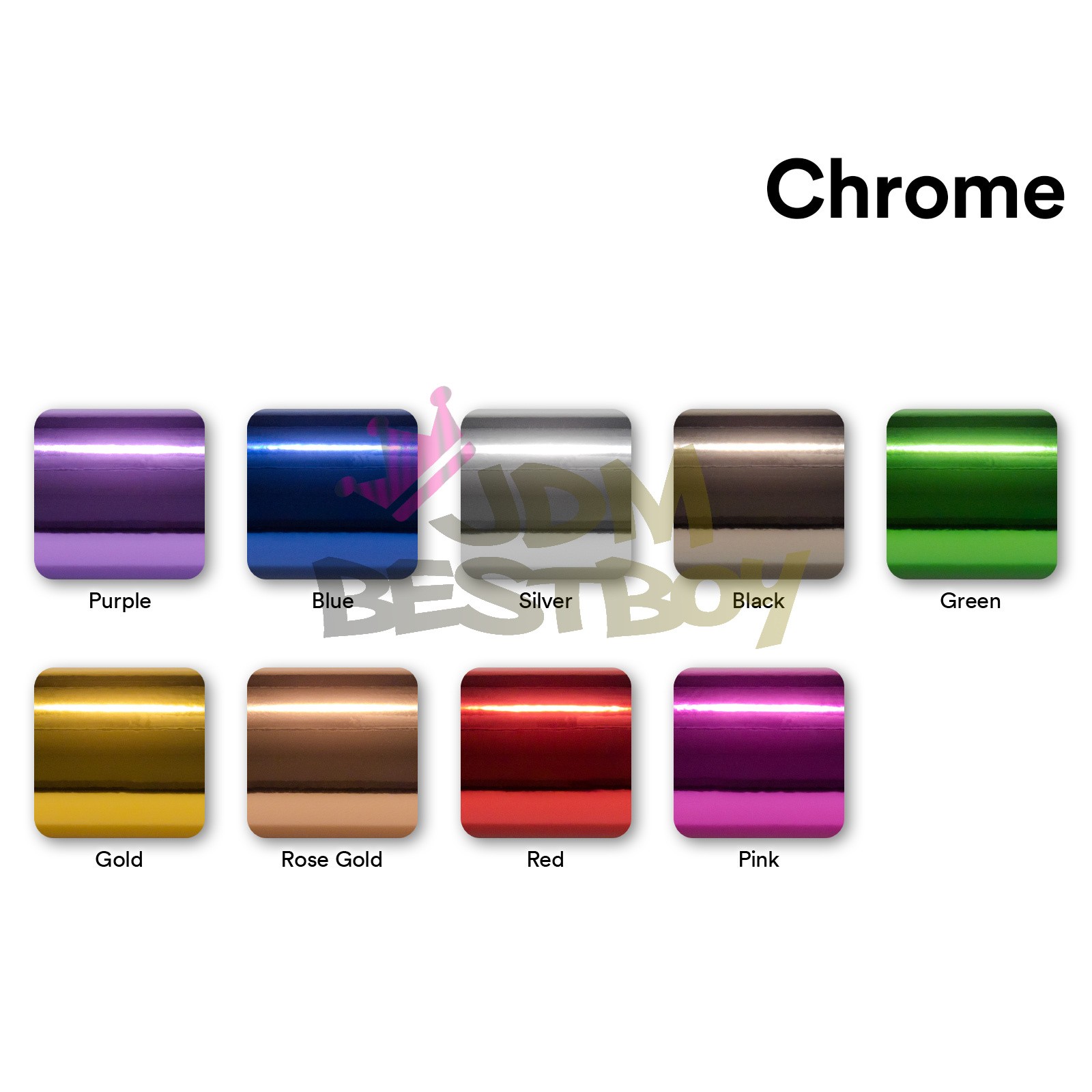 【Chrome】9 Colors Vinyl Sheet Film Wrap Sticker Decal Air Release Bubble Free