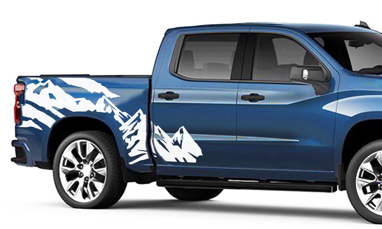 Bed mountains graphics stickers decal compatible with Chevrolet Silverado