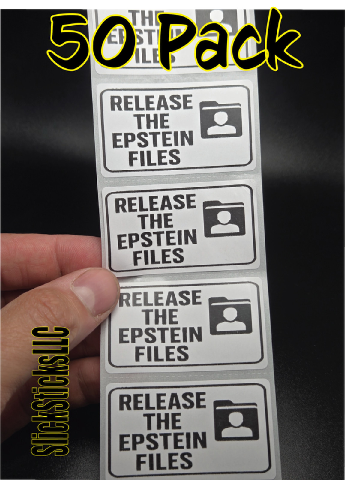 50PCS “RELEASE THE EPSTEIN FILES” stickers bulk pack sticker labels list
