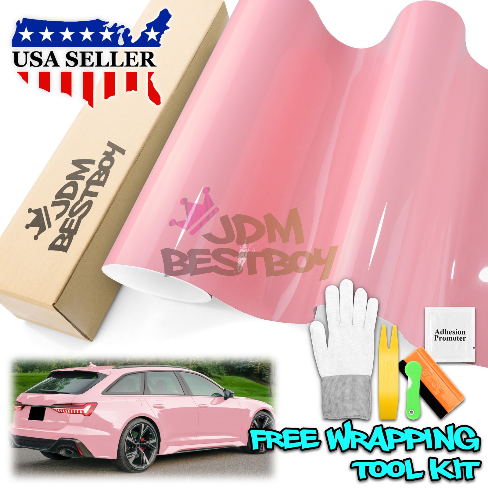 High Gloss Rouge Pink Glossy Car Vinyl Wrap Sticker Decal Sheet Film Air Release