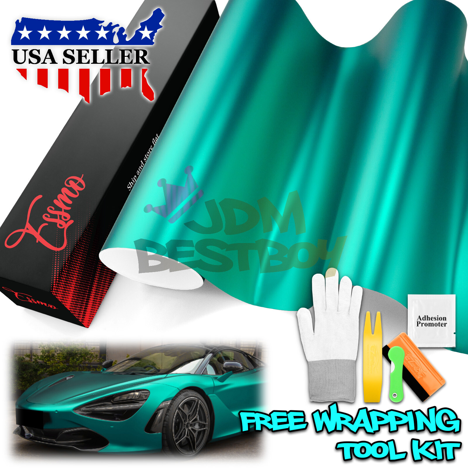 ESSMO PET Romance Chrome Teal Auto Car Vehicle Vinyl Wrap Decal Sticker Paint