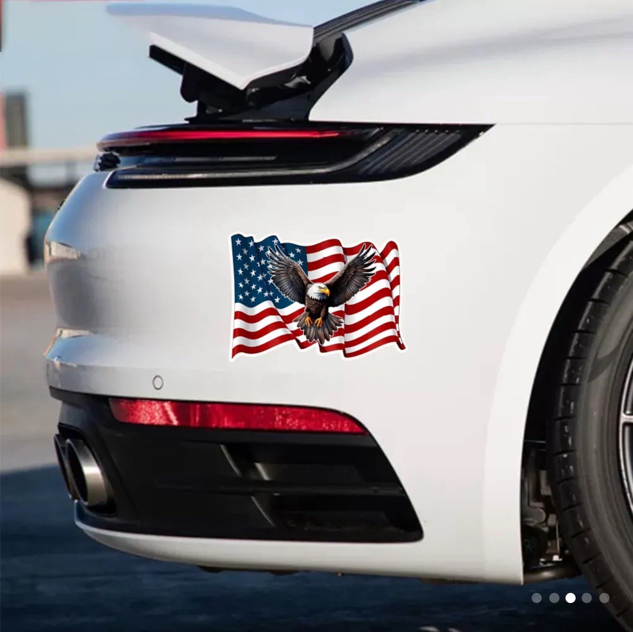 United States America USA Flag Bald Eagle Patriotic 8” XLARGE VinylStickerDecal