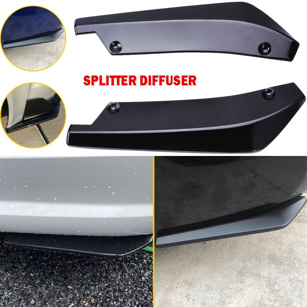1/2set Universal Car Rear Bumper Lips Side Splitter Canard Diffuser Body Spats J