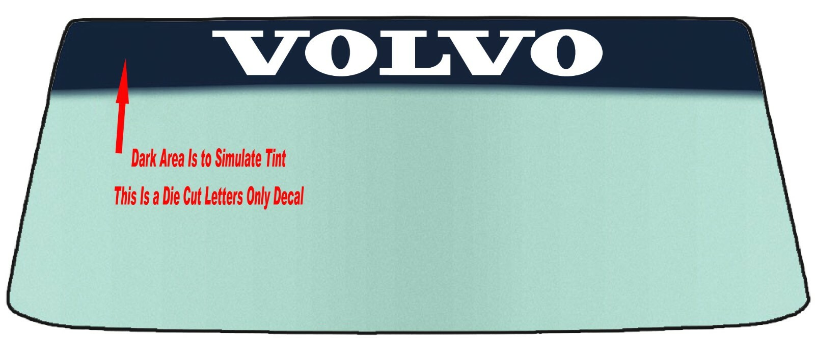 FITS VOLVO VEHICLES WINDSHIELD BANNER GRAPHIC DECAL – WITH APPLICATION TOOL