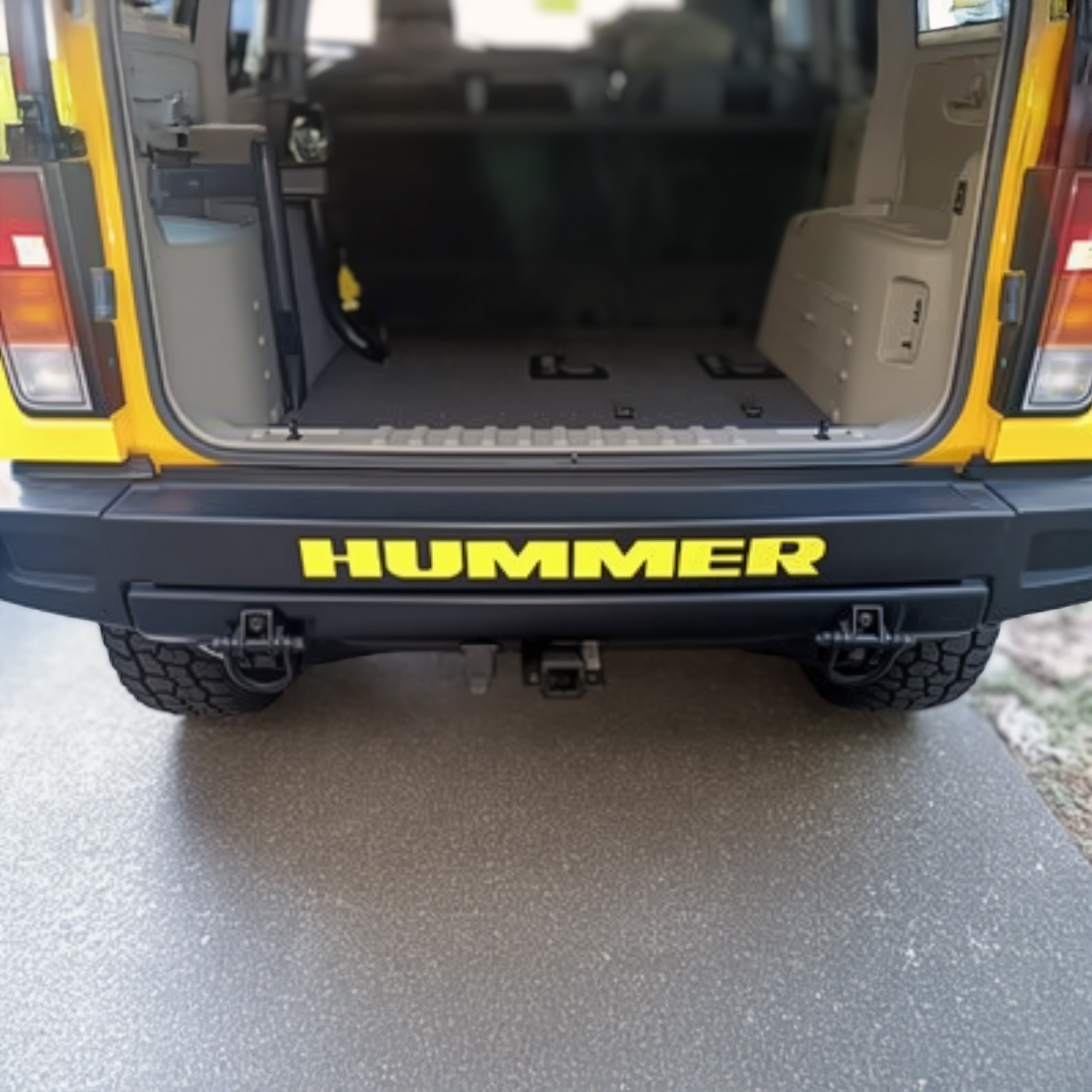 Yellow Letters for H2 Rear Bumper Inserts ABS Plastic