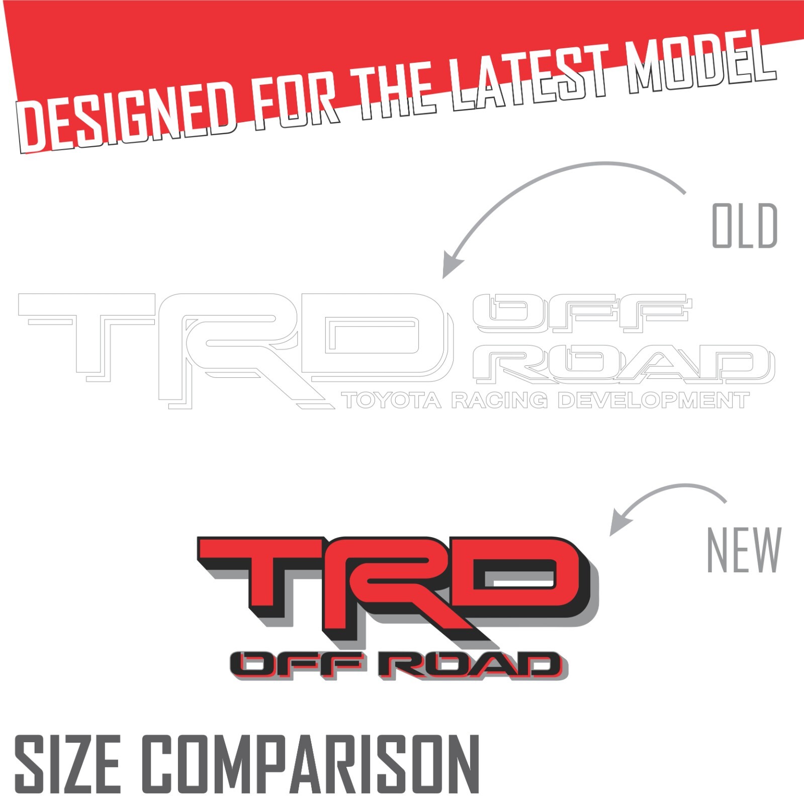 2024 Toyota Tacoma vinyl decals trd off road 4×4 stickers Black / Red, Set of 2