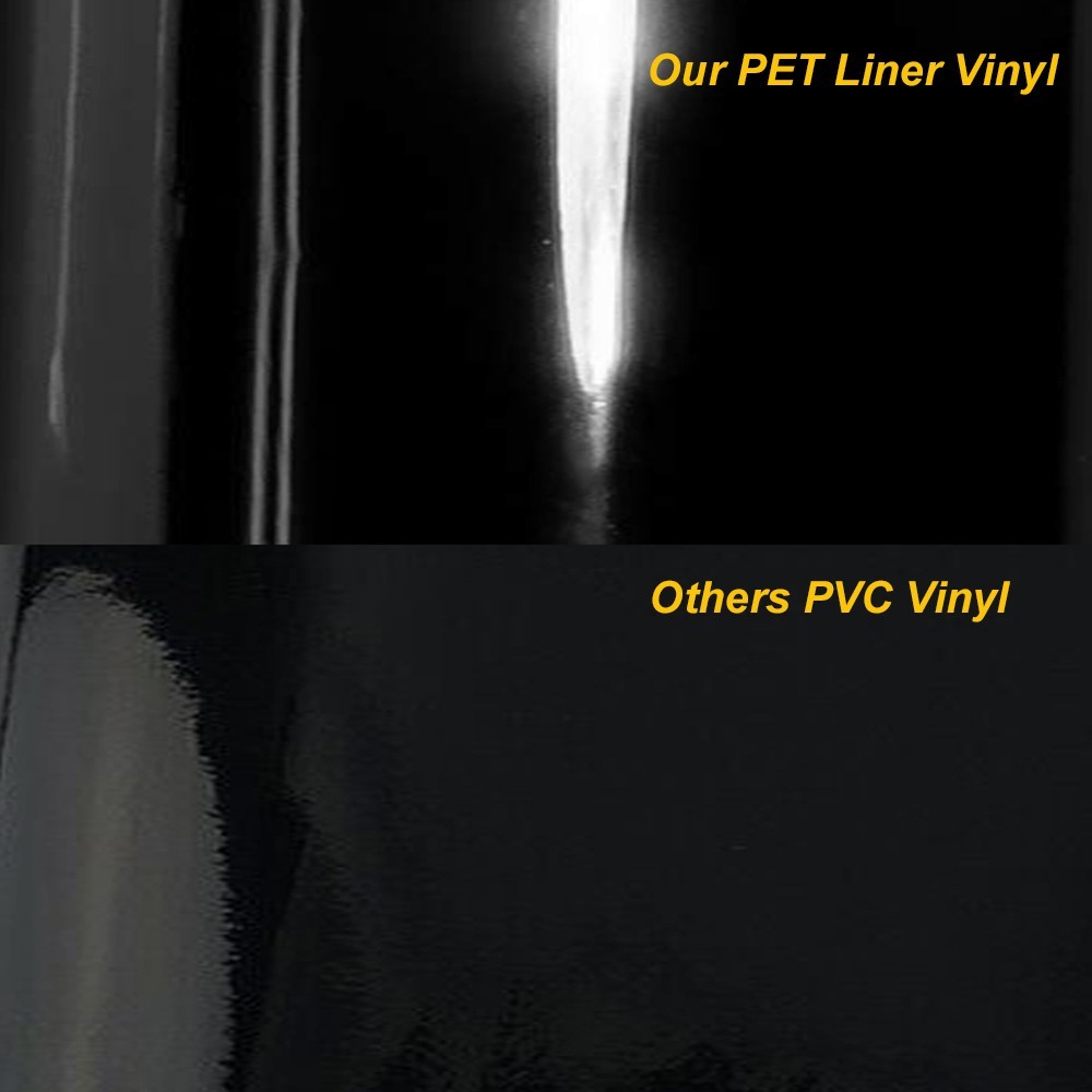 Ultra Gloss PET Liner Piano White Car Vinyl Wrap Film Air Release Self Adhesive