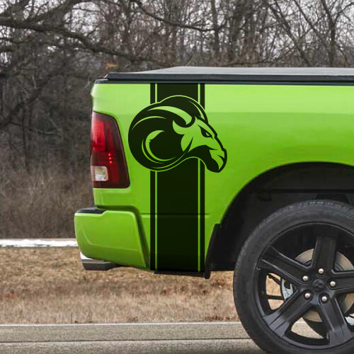 2-Fits Ram Bed Side Stripe Tailgate Vinyl Vehicle Decal Graphic Pickup Truck 4×4