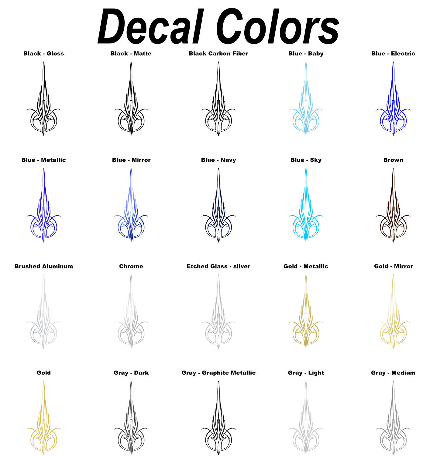 High-Quality Vinyl Pinstripe / Scroll Decal -Many Colors & Sizes- Free Shipping!