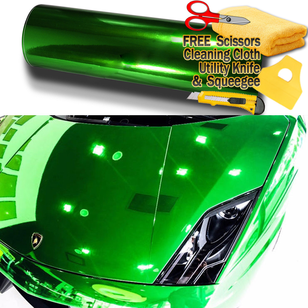 24″ x 60″ Green Chrome Mirror Vinyl Film Wrap Sticker Stretchable 2ft x 5ft