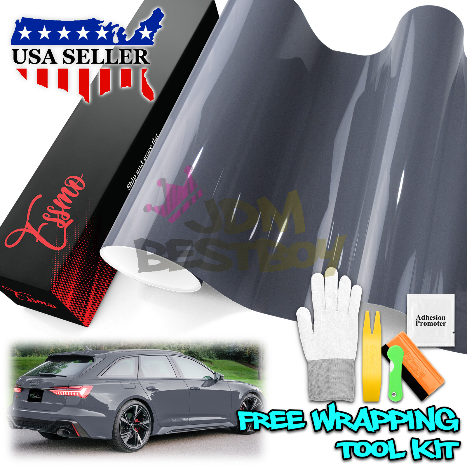 Color PPF Paint Protection Film Gloss Gunmetal Gray Car Paint Scratch Bra Wrap