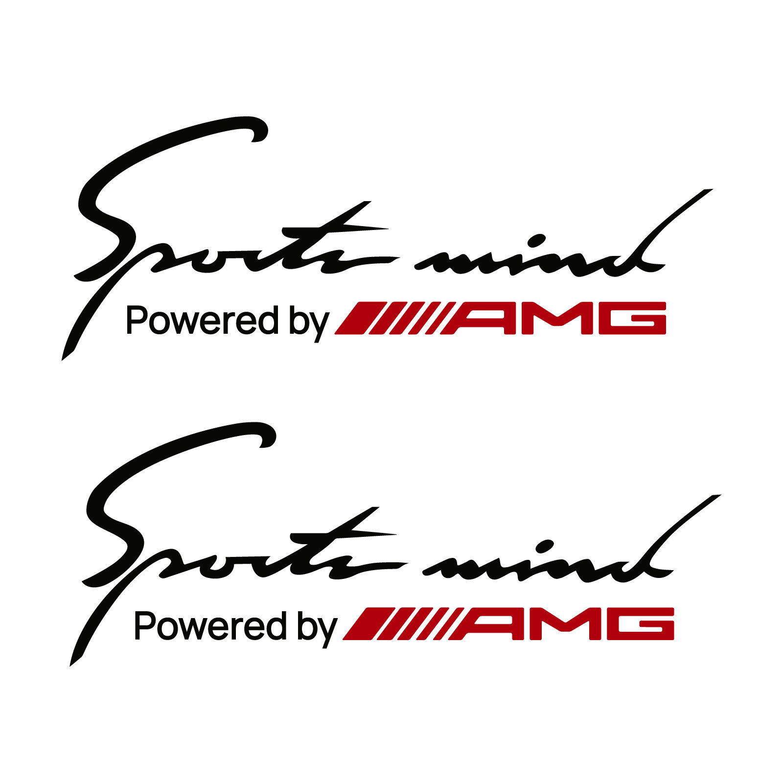 2x SPORTS MIND Decal Vinyl Stickers (10″ x 3.75″) For AMG Mercedes-Benz