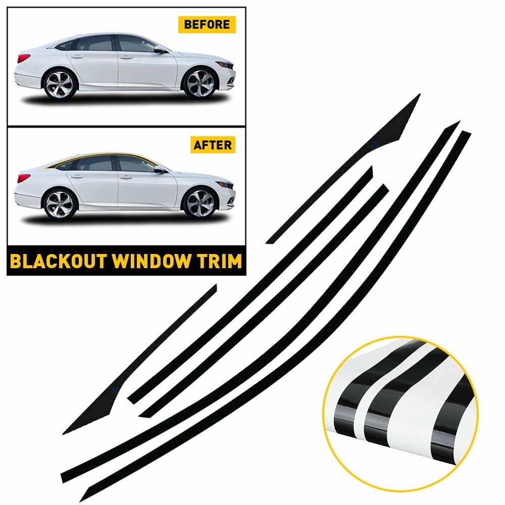 Chrome Delete Blackout Overlay for 2018-22 Honda Accord Sedan Window Trim D