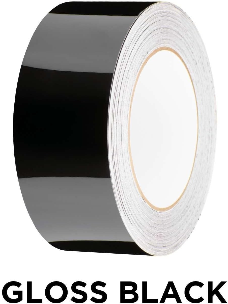 2 In x 25 FT Gloss Black Vinyl Wrap – Self-Adhesive and Scratch-Resistant
