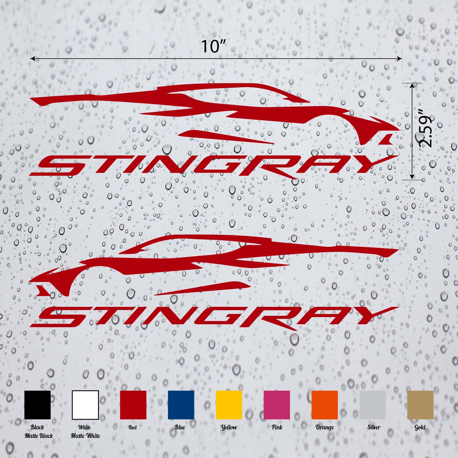 2X Silhouette Decal Stickers (Left and Right ) For Corvette C8 Stingray Cars