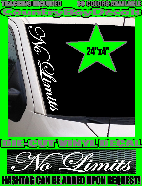 NO LIMITS 24×4 Vertical VINYL DECAL Sticker Truck Car Boost Turbo Diesel Hated