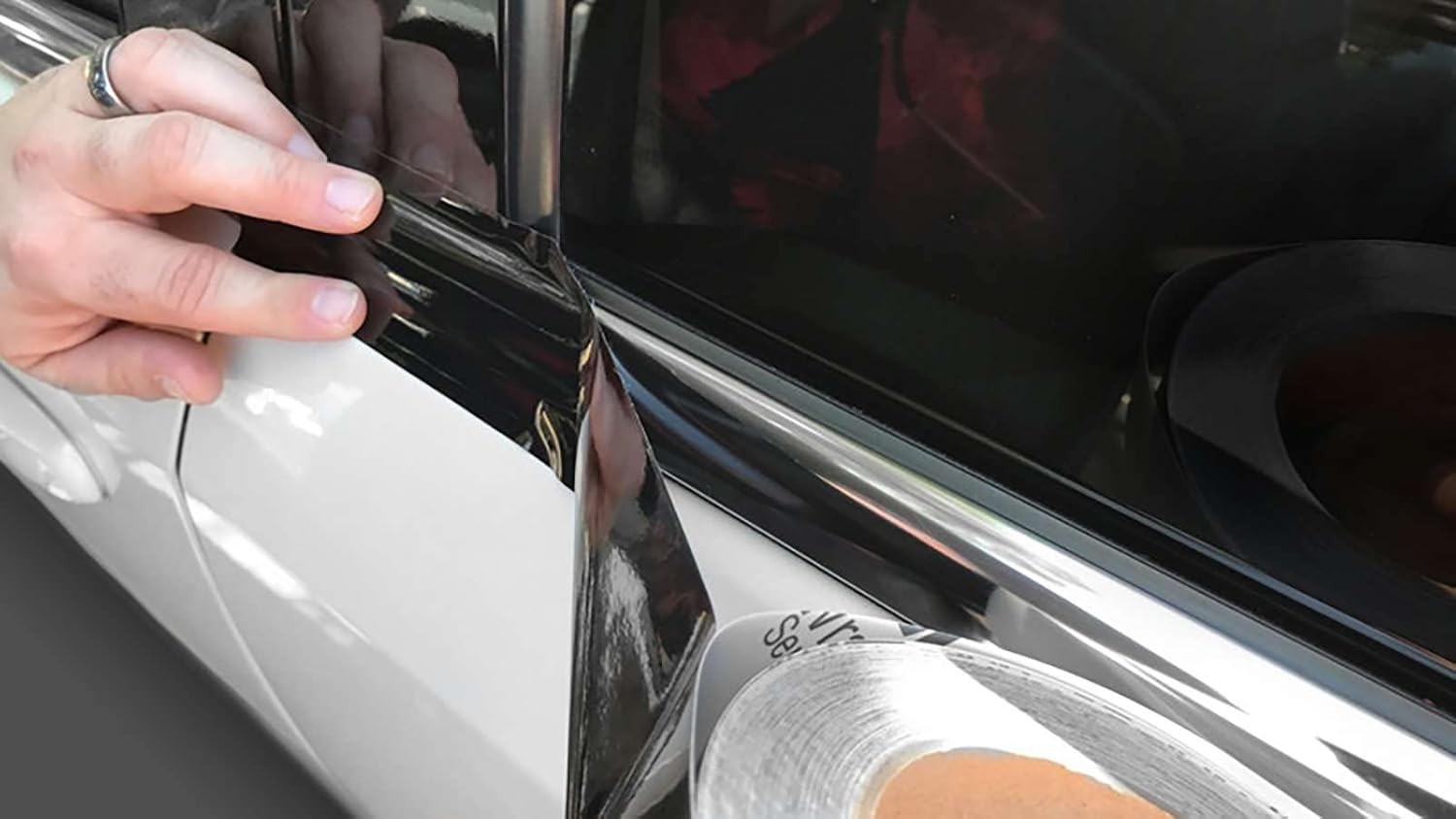 2 In x 25 FT Gloss Black Vinyl Wrap – Self-Adhesive and Scratch-Resistant