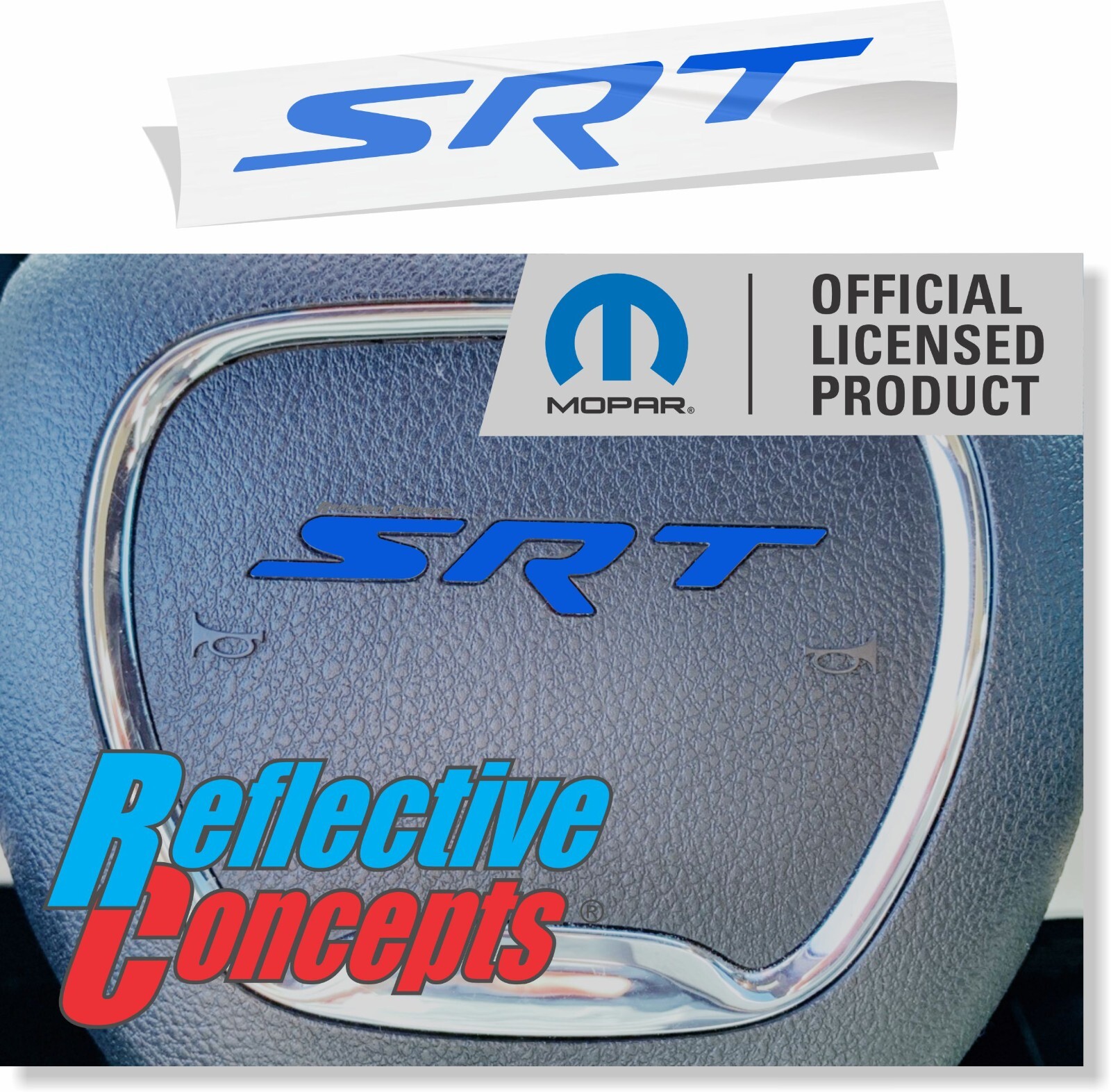 Steering Wheel SRT Overlay Decal for 2015-2023 Dodge Challenger SRT