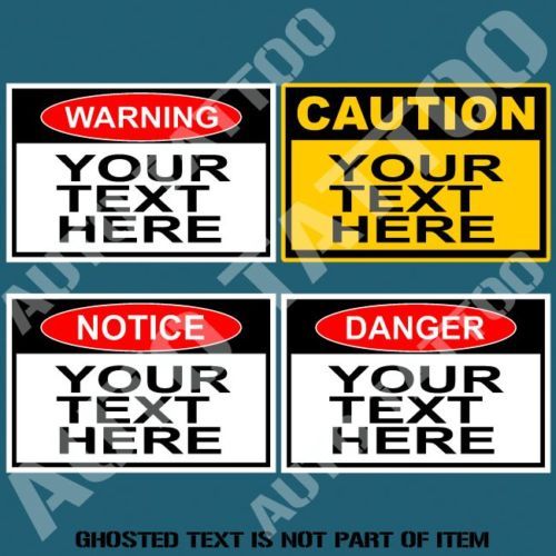 YOUR CUSTOM TEXT WARNING DECAL STICKER FUNNY NOVELTY SAFETY DECALS STICKERS