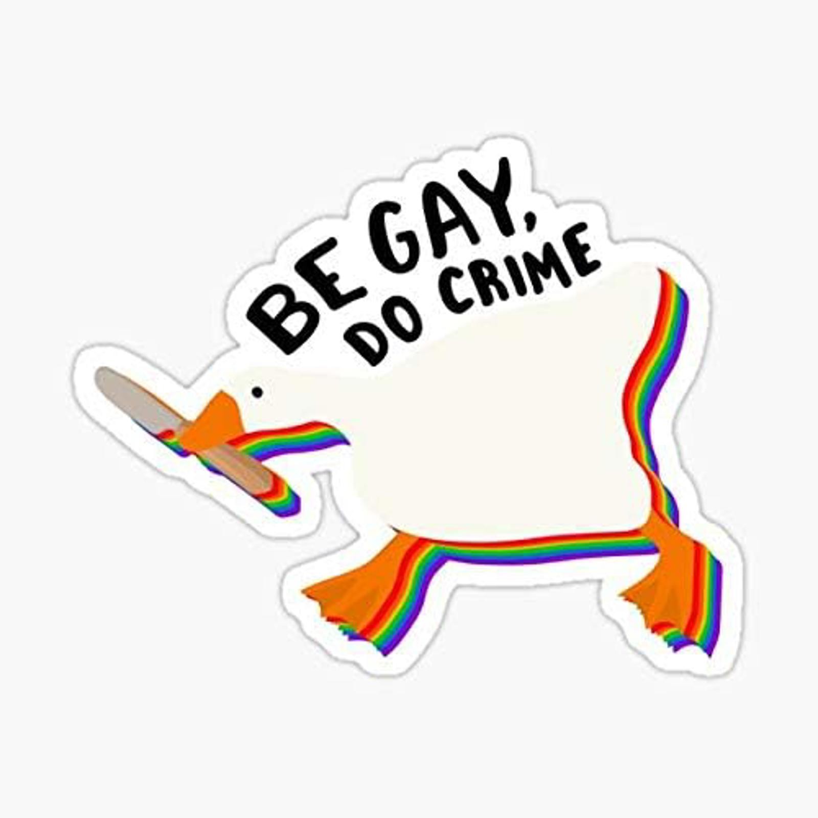 5″ Be Gay Do Crime Vinyl Bumper Sticker