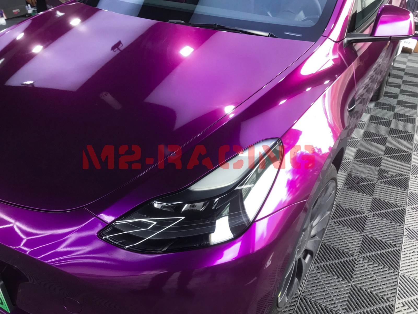 ESSMO PET Super Gloss Metallic Magenta Purple Car Vinyl Wrap Decal Like Paint