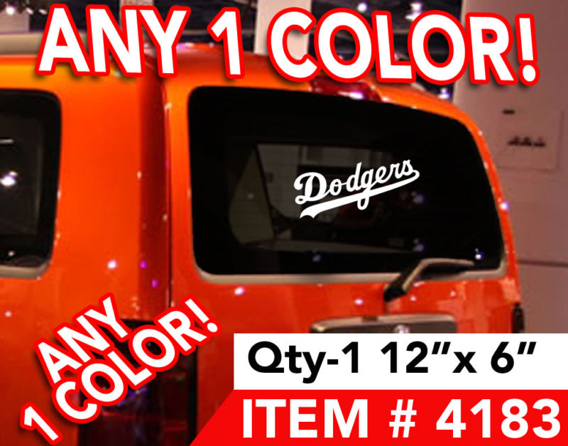 LA DODGERS REAR WINDOW DECAL STICKER 12″x6″ Any Color