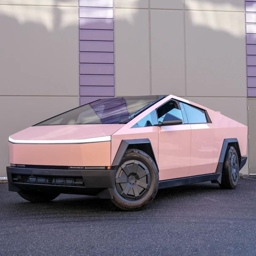 Cybertruck DIY PreCut Paint Protection Film Gloss Pink Vinyl Wrap Color Change