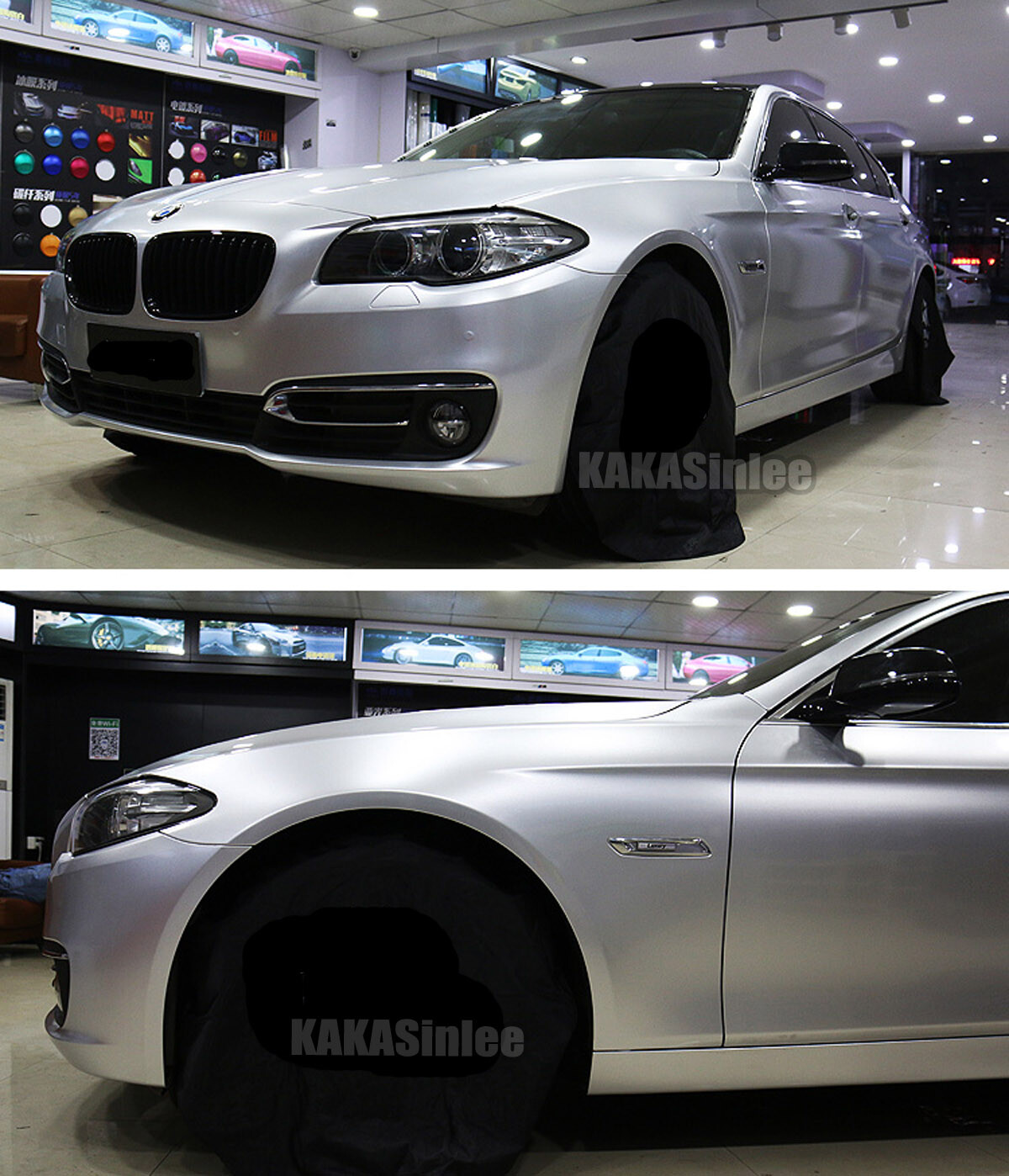 Silver Gloss Bright Metallic Paint Entire Car Vinyl Wrap SUV Roof Sticker PVC US