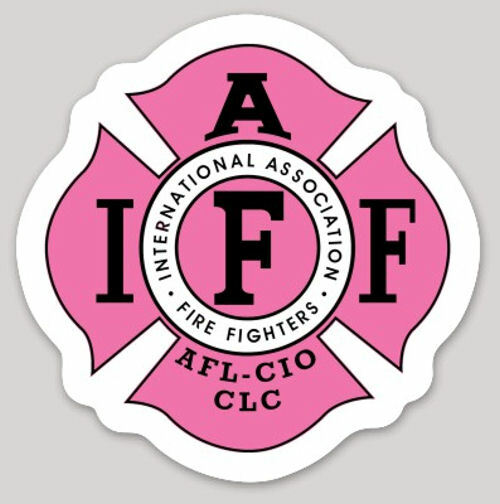 Pink IAFF International Association Fire Fighters Maltese Cross Multiple Sizes