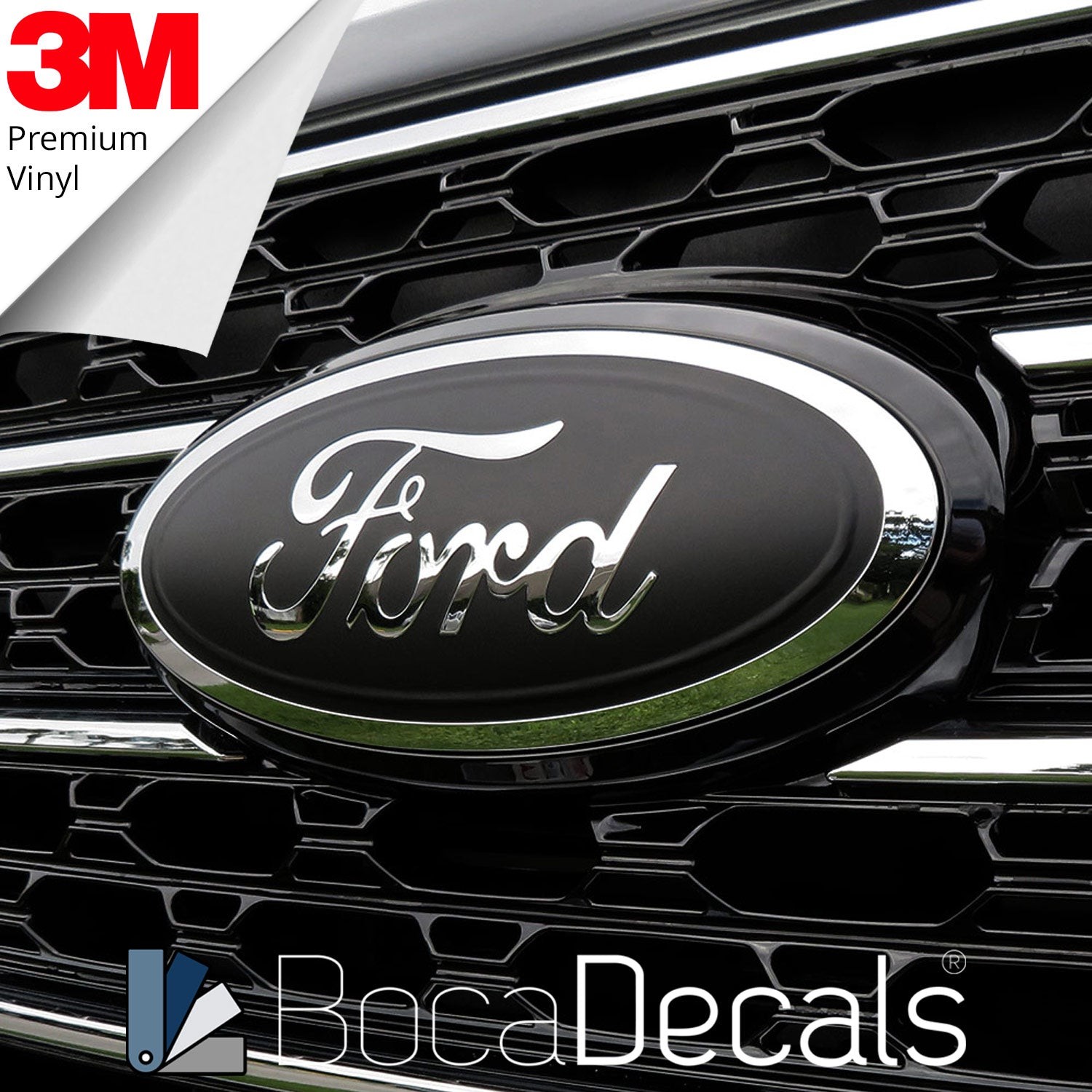 BocaDecals Emblem Overlay Insert Decals For 2025-2026 Ford Expedition (Set of 2)