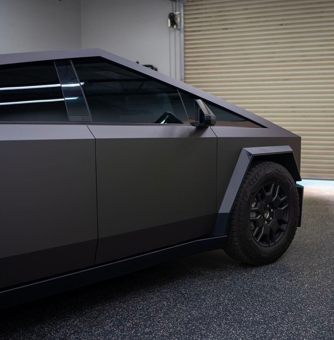 Tesla Cybertruck DIY PET Full Vinyl Wrap Color Change Matte Ghost Metallic Black