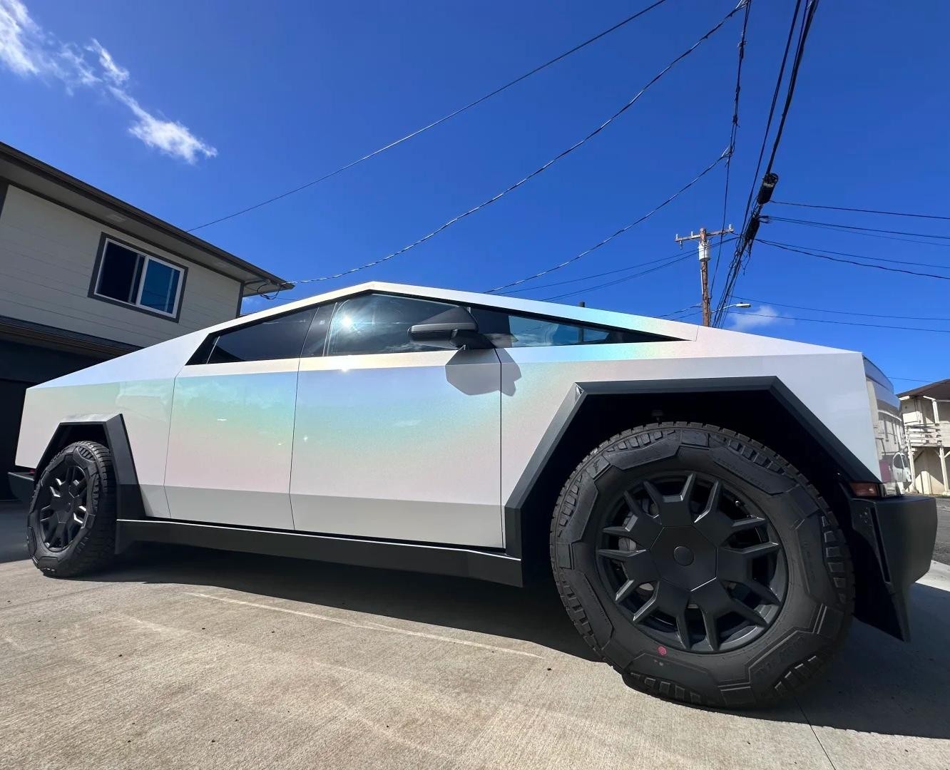 Cybertruck DIY PPF Paint Protection Film Wrap Color Change Laser White