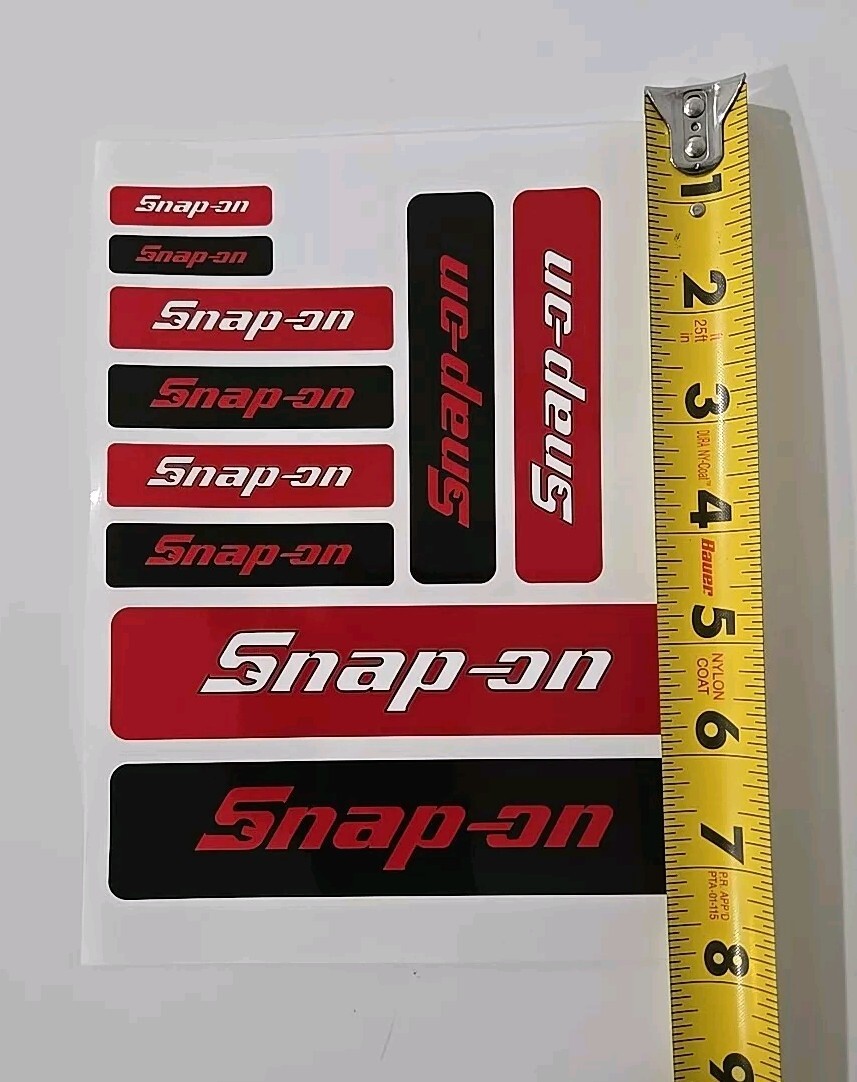 2X Packs Snap On Tools Promo 10 stickers/sheet Red, White & Black Decal Emblem !