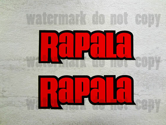 2x Rapala Red/Black Stickers Decals graphic railer Bass Tackle Box Crankbait