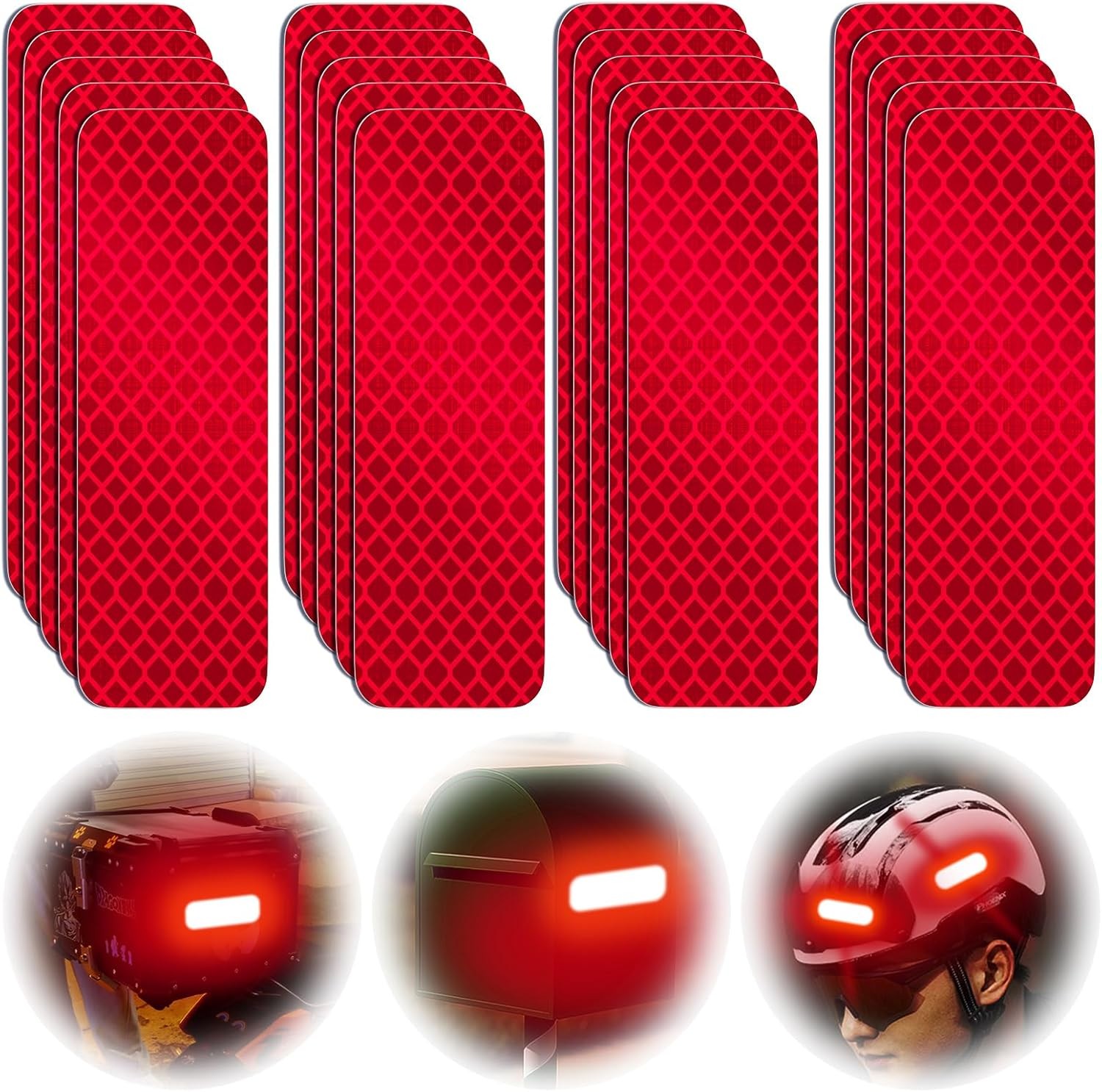 Reflective Stickers 20Pcs Self-Adhesive Reflective Strip Reflective Tape for Car