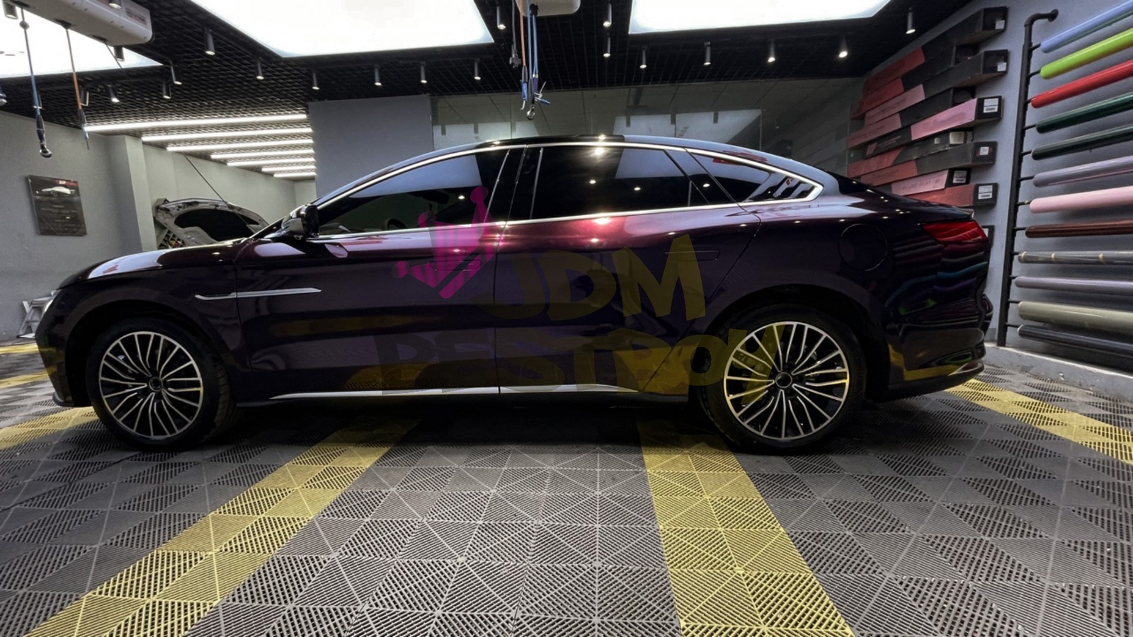 ESSMO PET Super Gloss Metallic Midnight Magenta Car Vinyl Wrap Decal Like Paint