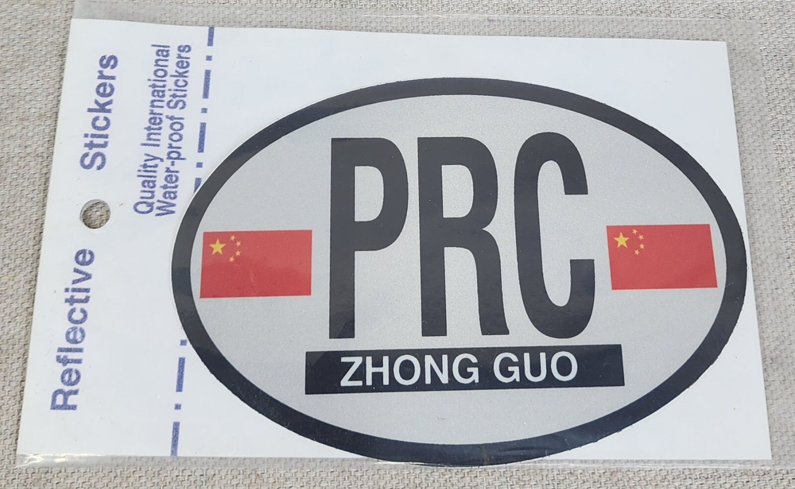NEW China PRC Oval Reflective Sticker Decal Auto Bumper Country Flag Waterproof
