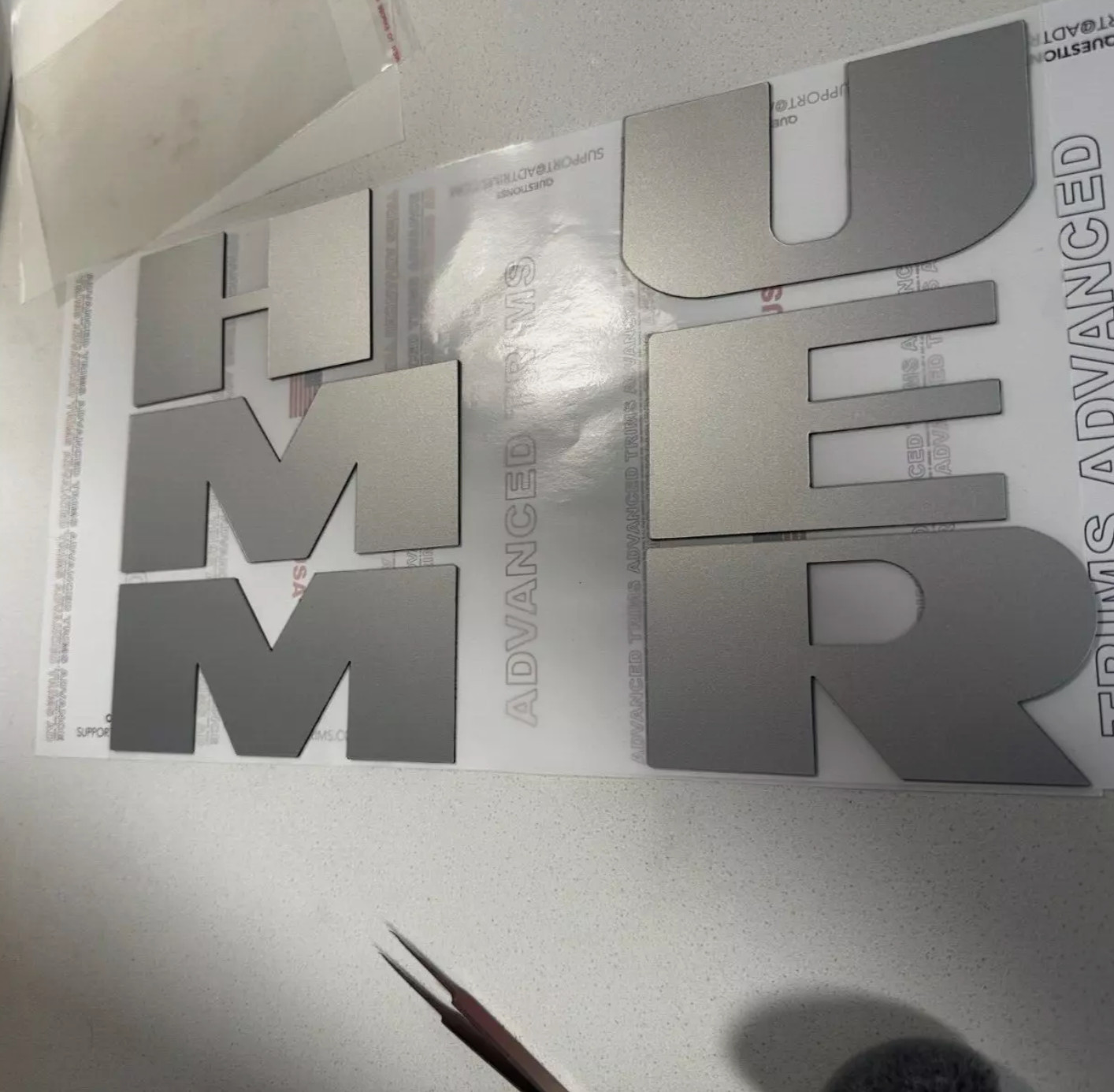Alum Letters for H2 Rear Bumper Inserts ABS Plastic