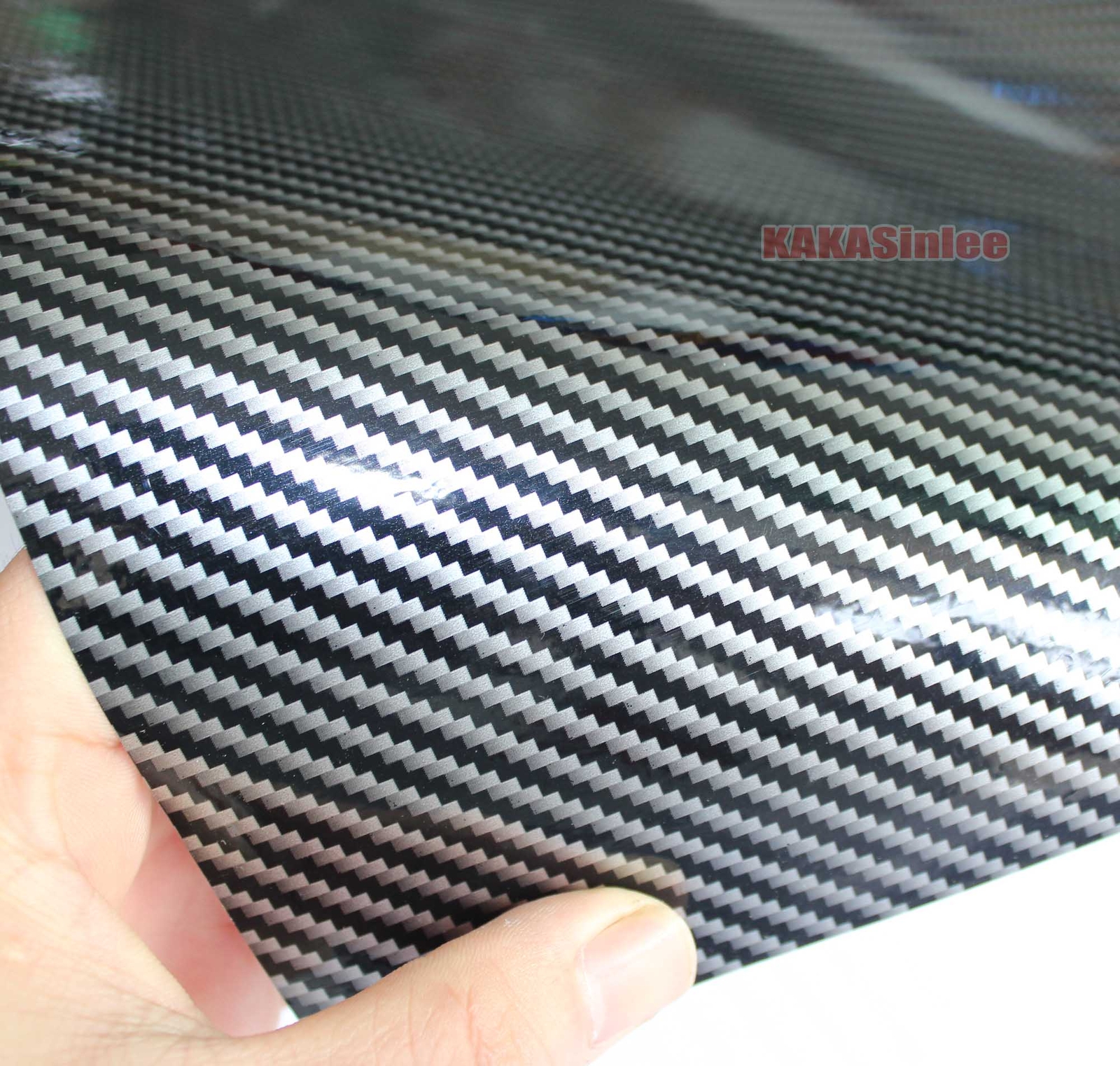 12″ x 50″ Car Glossy Smooth 2D Carbon Fiber Vinyl Wrap Sticker Decal Black Trim