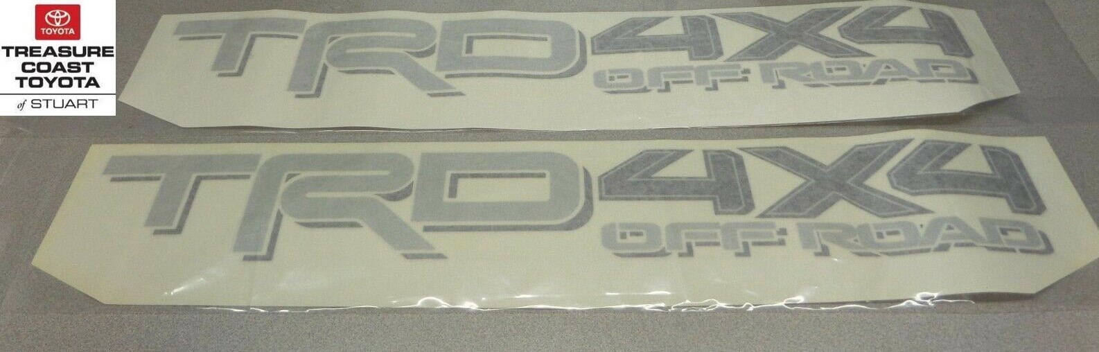 NEW OEM TOYOTA TACOMA TRD 4X4 OFF ROAD BEDSIDE VINYL DECAL SILVER & GRAY QTY 2