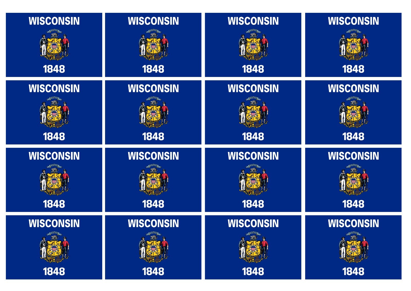 12Pcs Wisconsin Flags Vinyl Sticker Decals 2″ Each