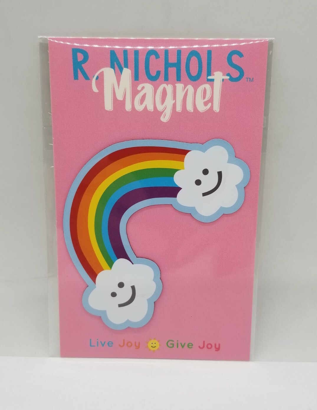 R. Nichols – Car or Other Magnet – Smiling White Clouds & Rainbow Pride New Ship