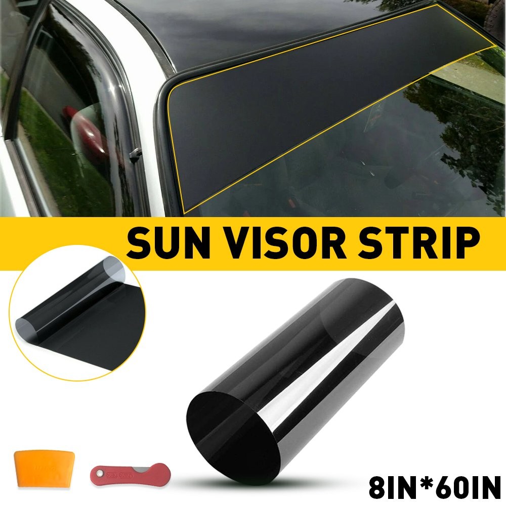 60″x8″ Car Window Tint Windshield Black Sun Visor Vinyl Decal Strip Sticker