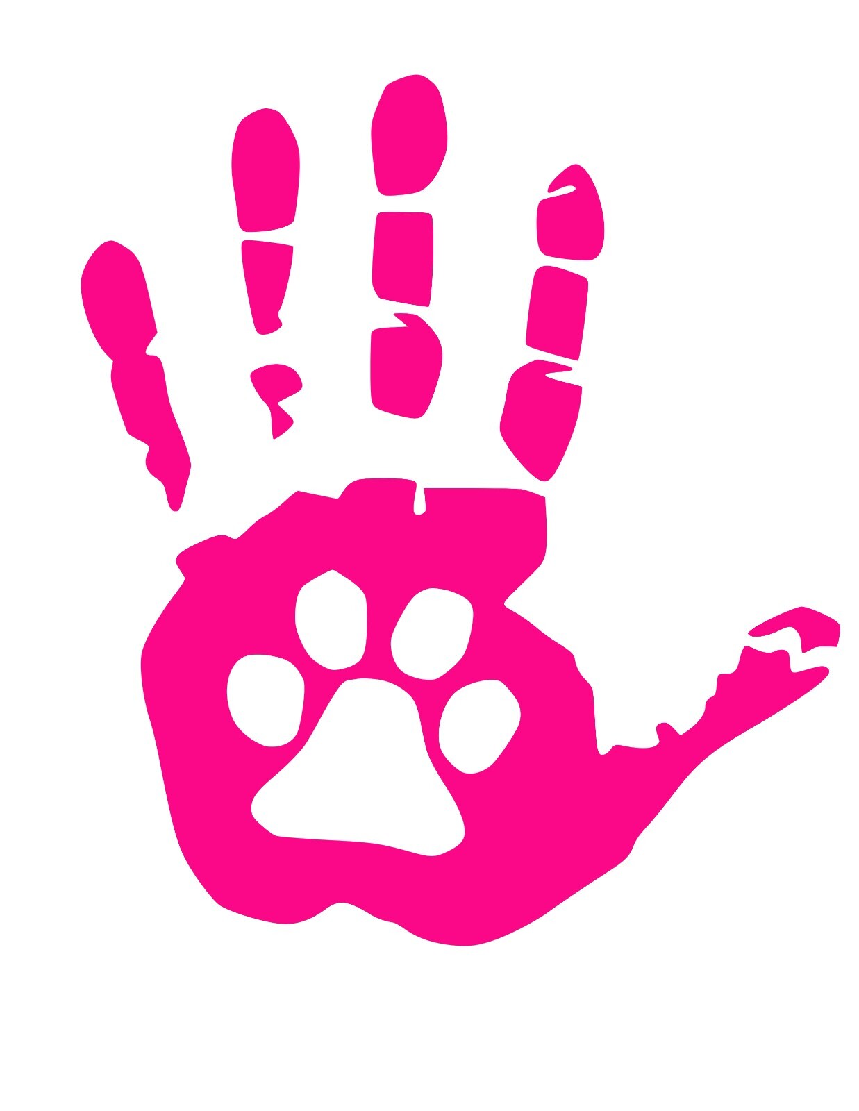 Set of Hand Paw Wave Decals for Jeep Side Mirrors- Left & Right