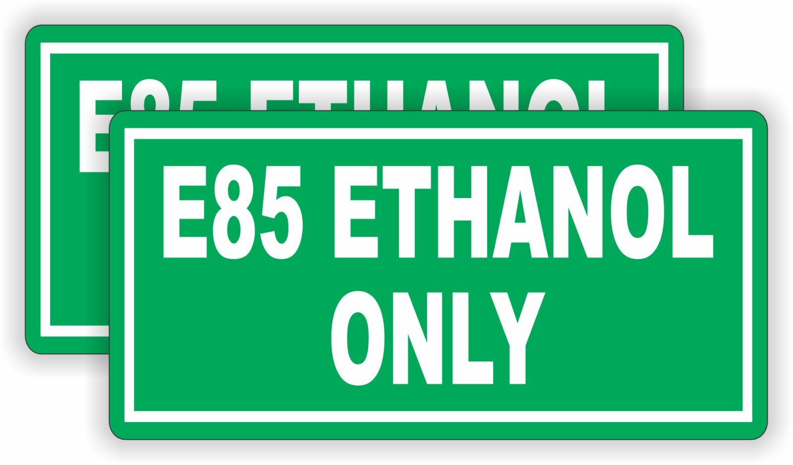 2-pack E85 ETHANOL ONLY 2.5″x5″ Vinyl Decals Stickers Gas Can Labels E 85