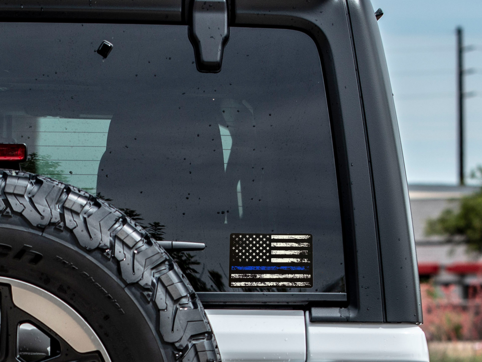 American Flag 2 pack Blue Line Vinyl Sticker for Cars, Trucks & Vehicle Windows