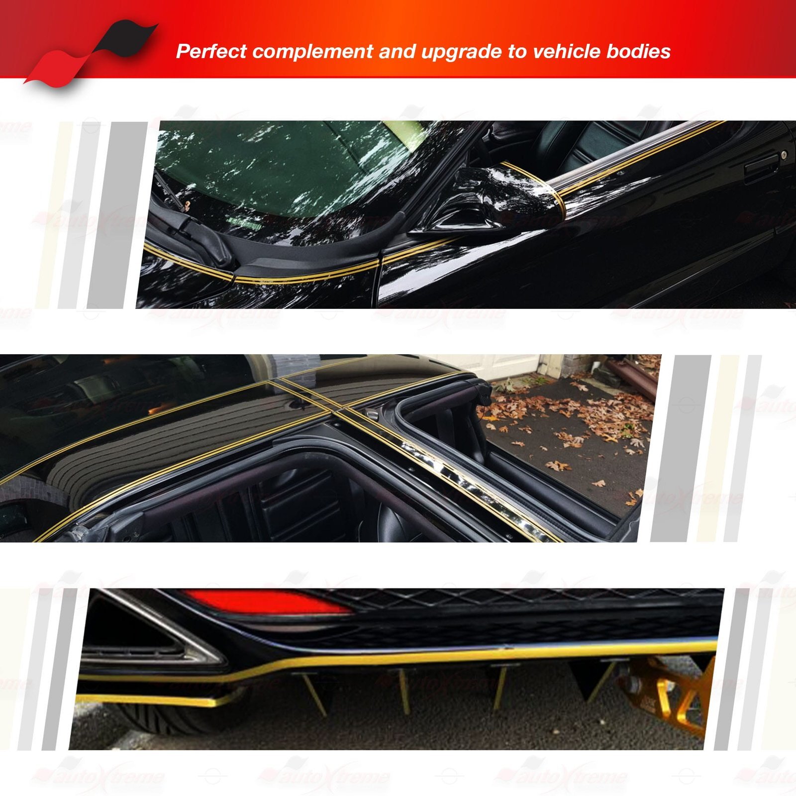 8″ 203mm PinStriping Pin Stripe Tape Body Styling Decal Vinyl Sticker MATTE GOLD