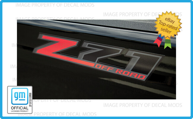 (2x) Z71 Off Road Decals stickers Silverado Sierra Red Black Gray FG7G5