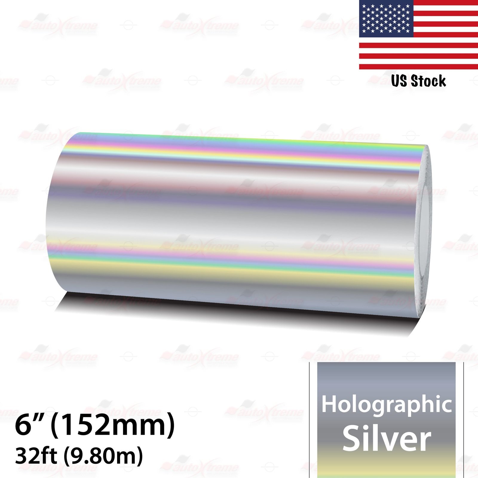 6″ Vinyl Pinstriping Pin Stripe Styling Tape Sticker 152mm HOLOGRAPHIC SILVER