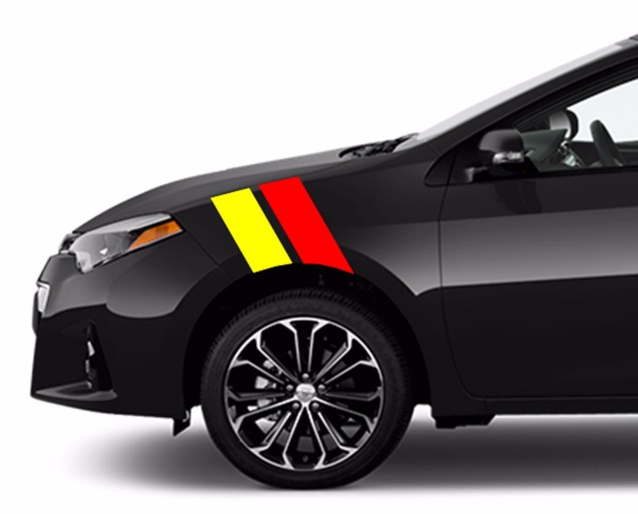 Fits Toyota COROLLA Fender Hash Bars vinyl Rally Sport Racing Stripes 4″ Decal
